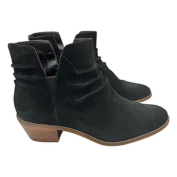 Cole Haan Alayna Black Suede Bootie Slouch Western Flair Size 9.5 M Pre-Owned - Picture 7 of 8